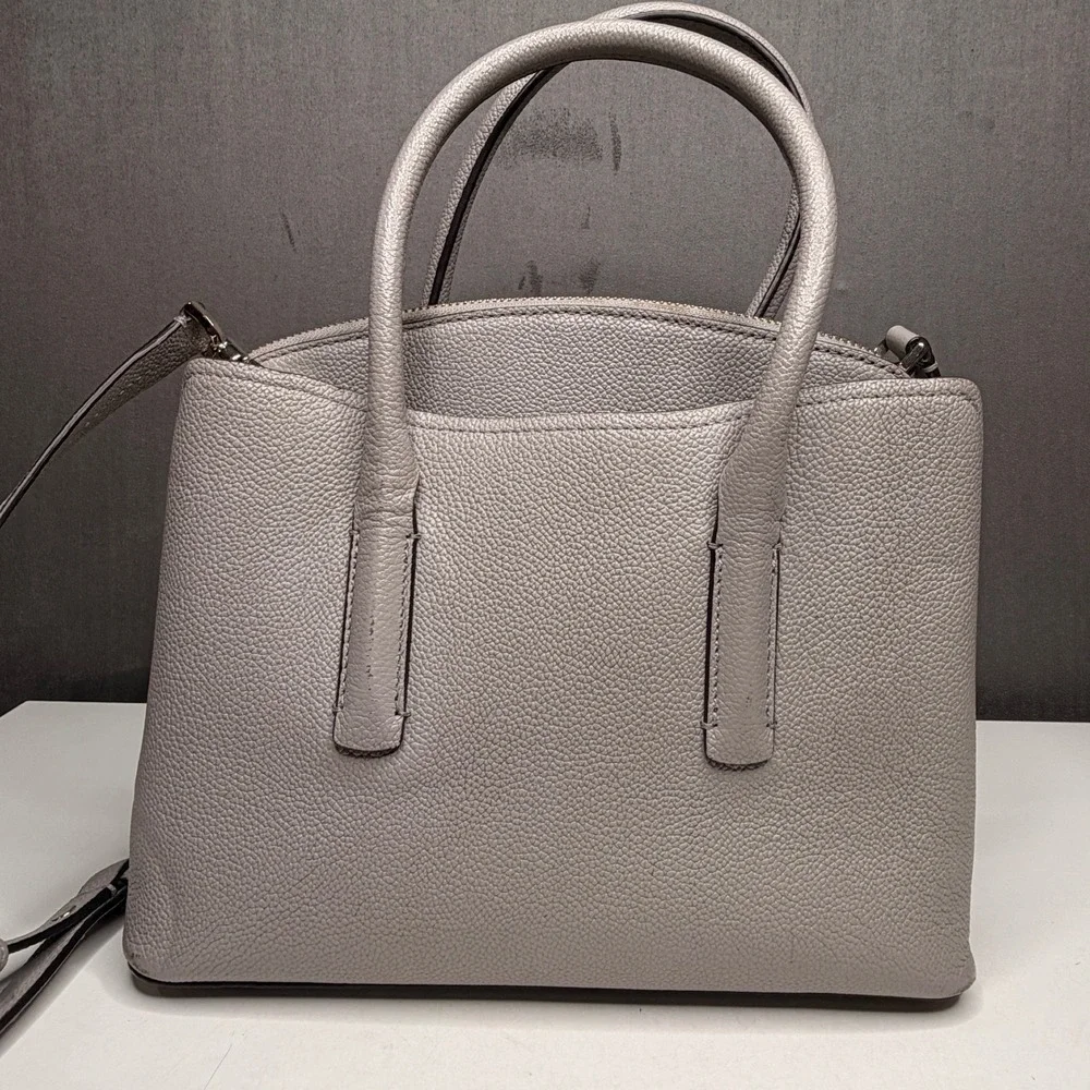 Kate Spade Margaux Medium Satchel True Taupe Women's Pebbled Leather Bag Purse